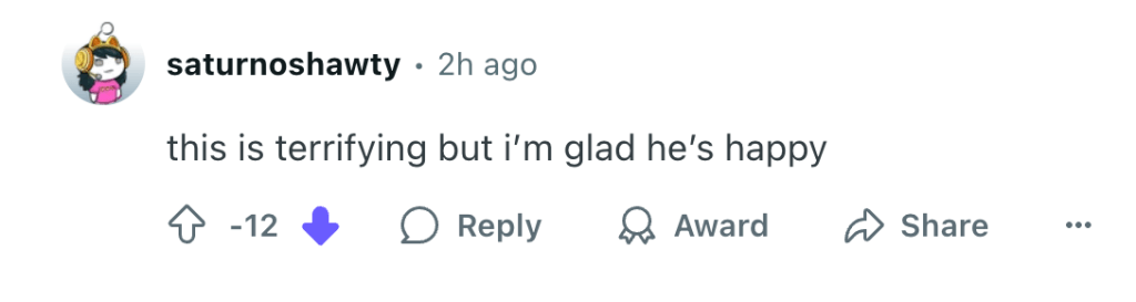 heavily downvoted reddit comment